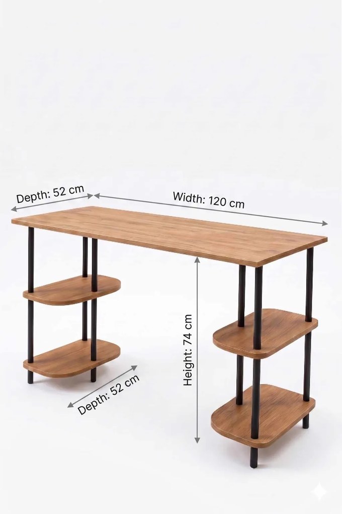 Íróasztal, fenyő, 120 cm