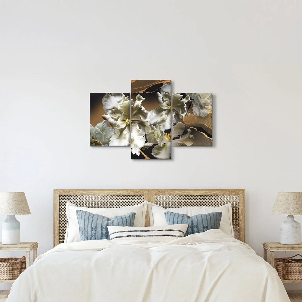 Kép - Orchidea virágok márvány háttérrel (90x60 cm)