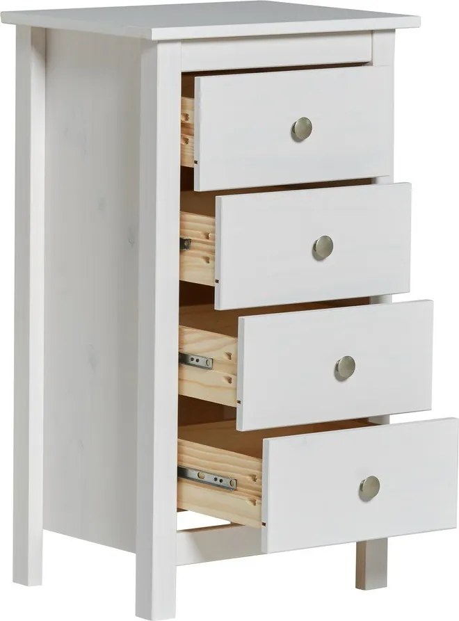 Fehér borovi fenyő magas komód 46x80 cm Berna – Marckeric