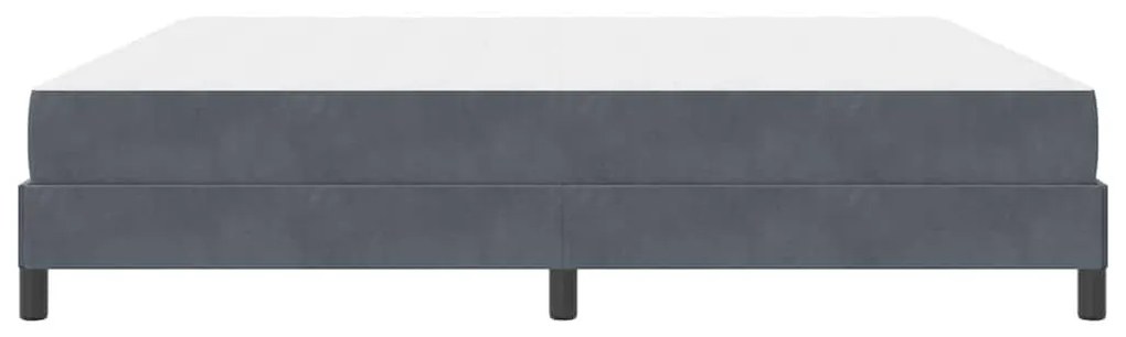 Boxspring ágy matraccal Sötétszürke 200 x 200 cm Bársony