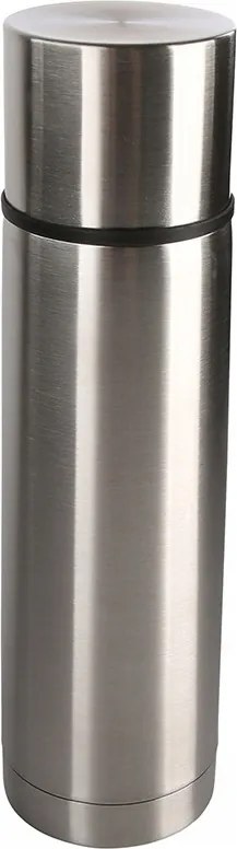 Rozsdamentes termosz teás kávéhoz nagy ezüst 1L 1db