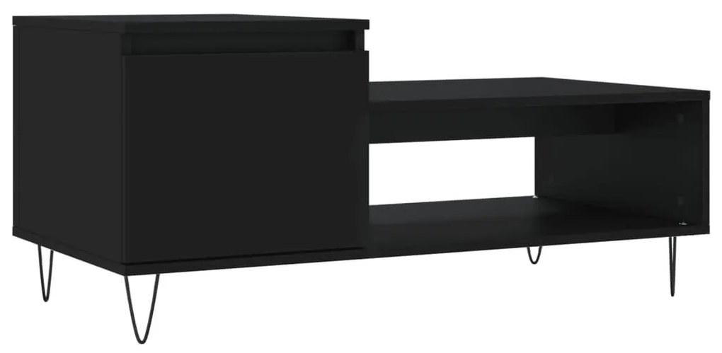 Fekete szerelt fa dohányzóasztal 100 x 50 x 45 cm