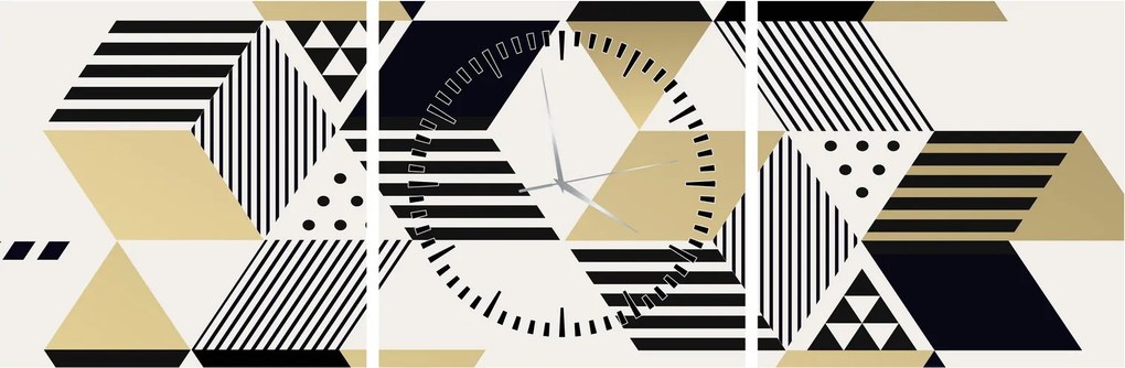 Kép - Geometriai formák N⁰1 (órával) (90x30 cm)