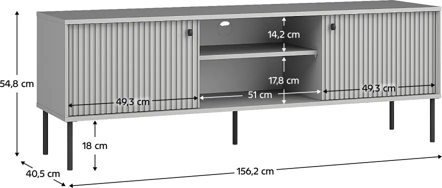ARIS 2D TV-asztal, szürke