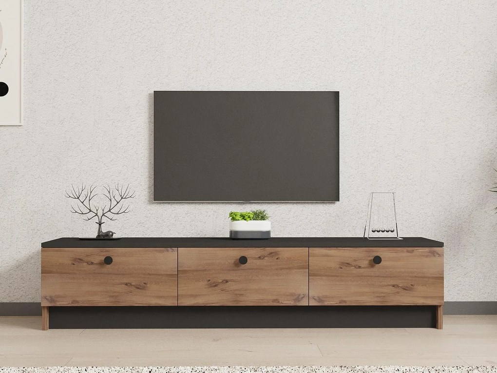 TV asztal/szekrény Vusato (fekete + zafír tölgy) . Akció -21%. 1095280