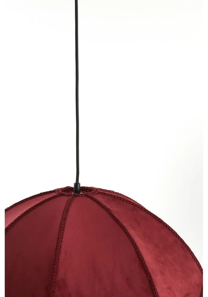 Borvörös függőlámpa textil búrával ø 60 cm Malacia – Light &amp; Living