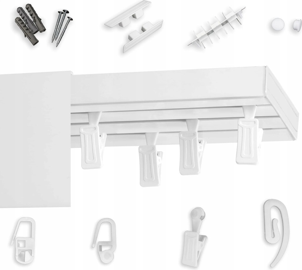 Mennyezeti függönykarnis Tripla árnyékolóval Mennyezeti sín árnyékolóval 9 CM 160