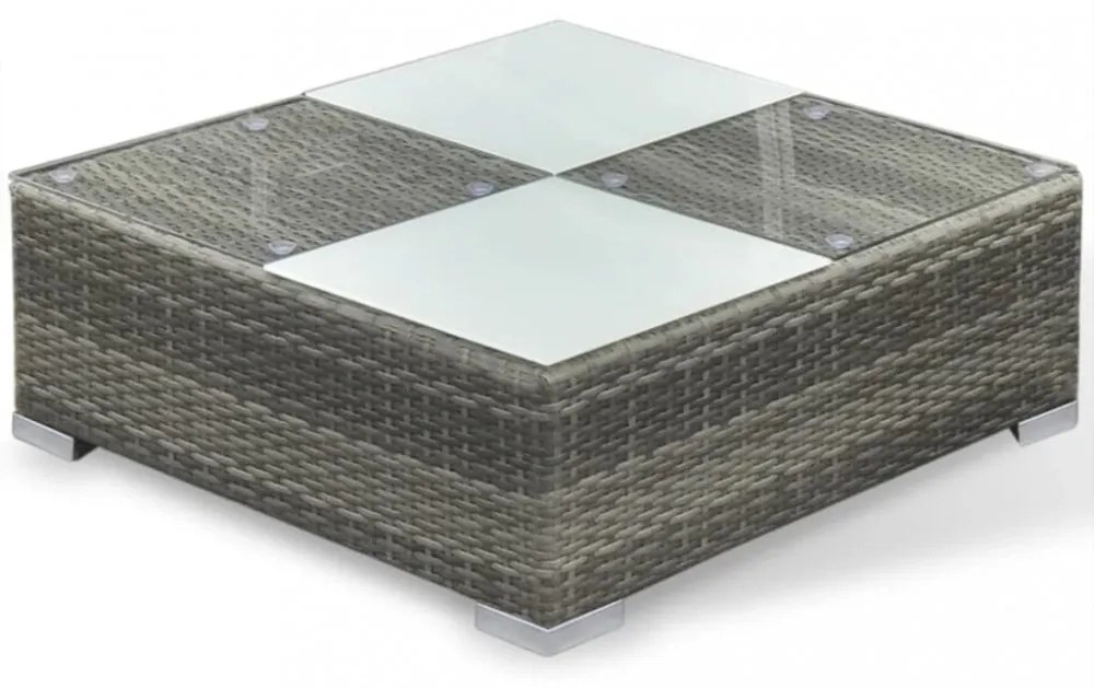 vidaXL 6-részes szürke polyrattan kerti bútorszett párnákkal