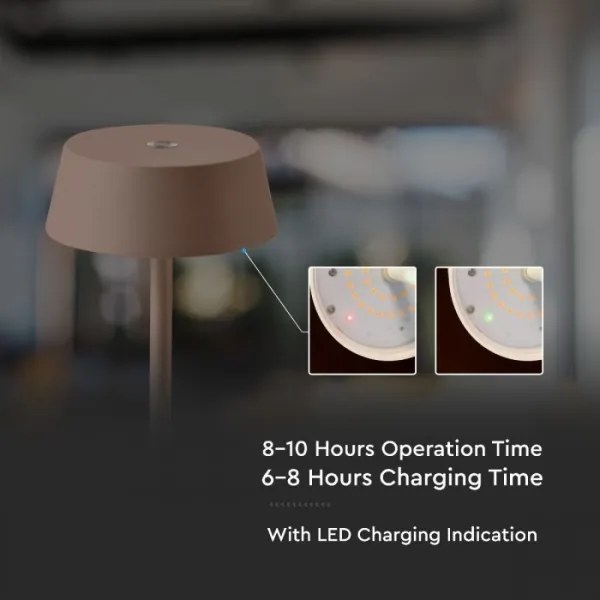 LED Kültéri dimmelhető érintős újratölthető asztali lámpa LED/2W/5V IP54 barna