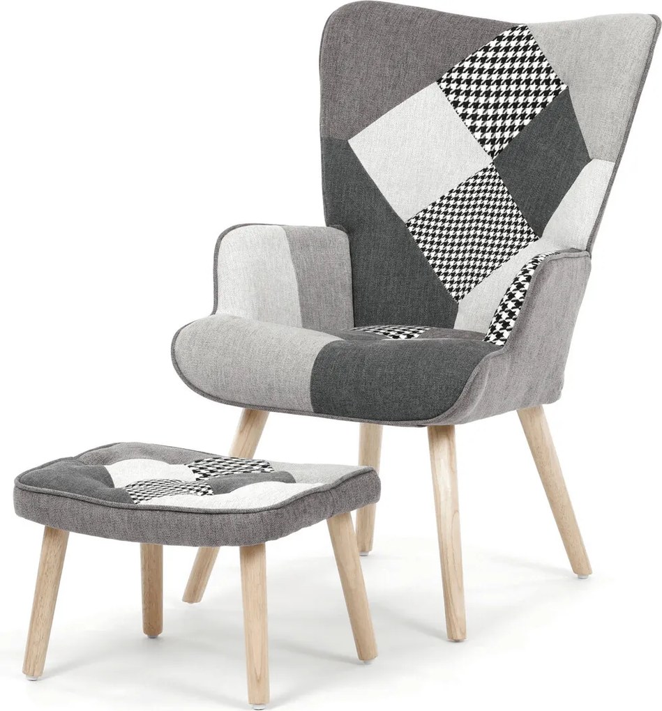 Többszínű relaxfotel, szövet kárpitozással, AK-305B PWBK2