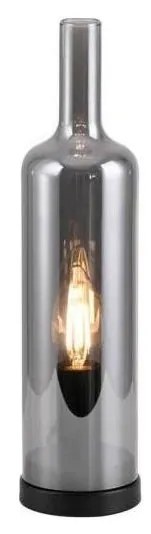 JUST LIGHT. 14006-25 - Asztali lámpa BOTTLE 1xE14/25W/230V fekete/füstszínű