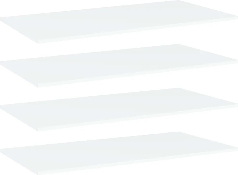 vidaXL 4 db fehér szerelt fa könyvespolc lap 80 x 20 x 1,5 cm