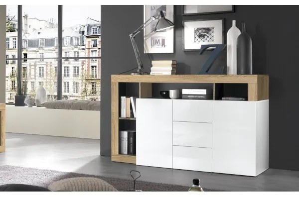 Komód LENOR fehér/barna