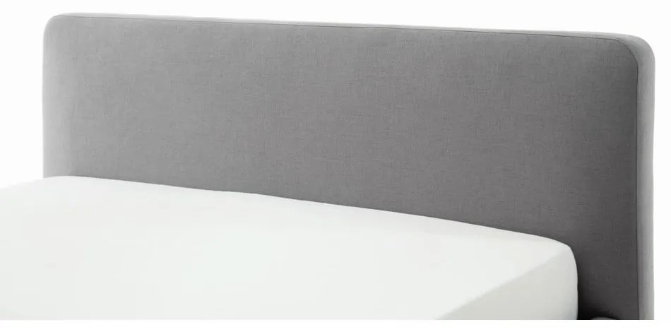 Szürke kárpitozott franciaágy tárolóhellyel ágyráccsal 180x200 cm Mattis – Meise Möbel