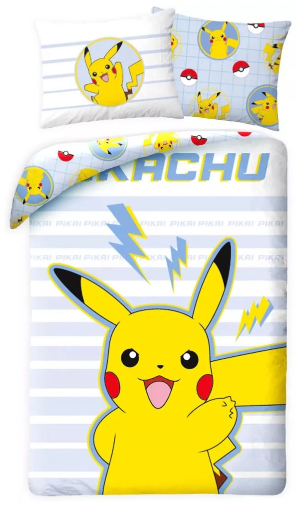 Pokémon Thunderbolt ágyneműhuzat 140×200cm, 70×90 cm