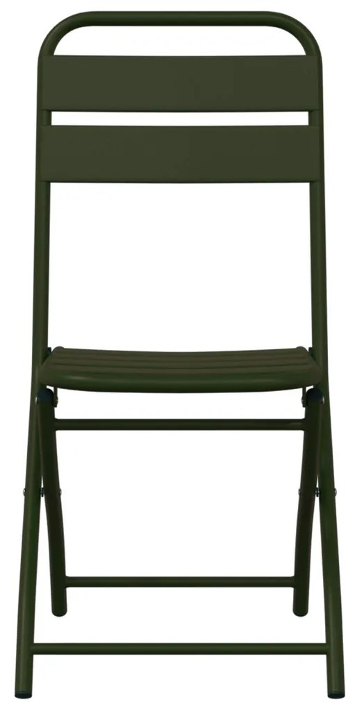 Összecsukható Kerti Székek 2 db Sötét Zöld 42x52x82 cm Porszórt Acél