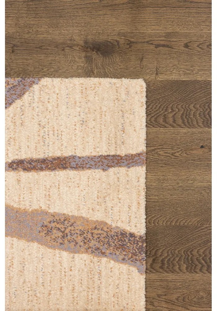 Bézs gyapjú szőnyeg 133x180 cm Sticks – Agnella