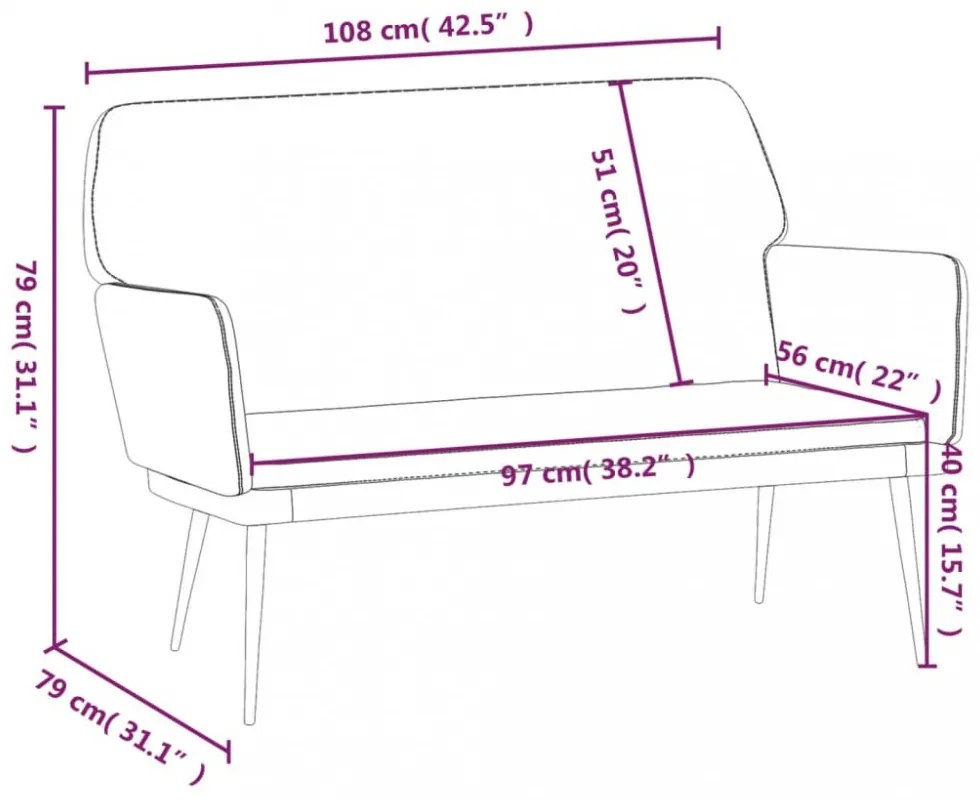 sötétszürke bársonypad 108x79x79 cm