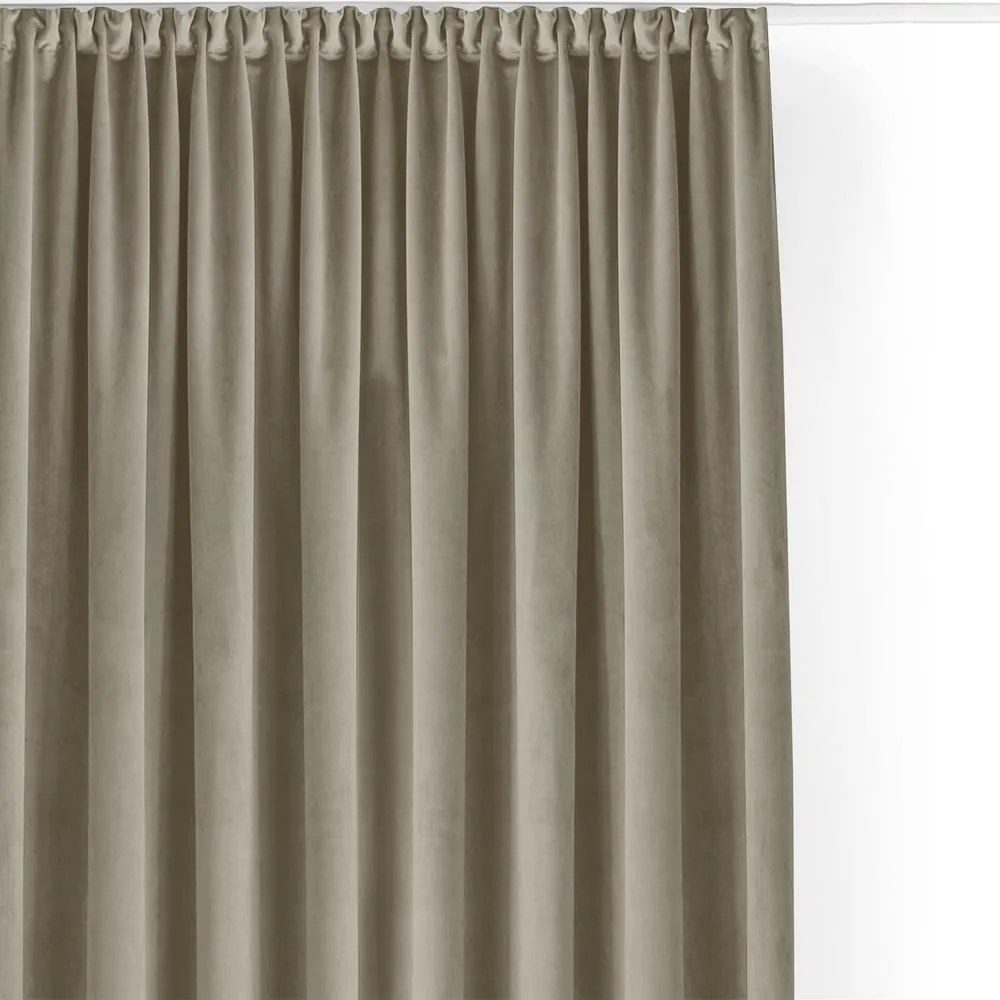 Bézs bársony dimout (részleges sötétítő) függöny 265x225 cm Velto – Filumi