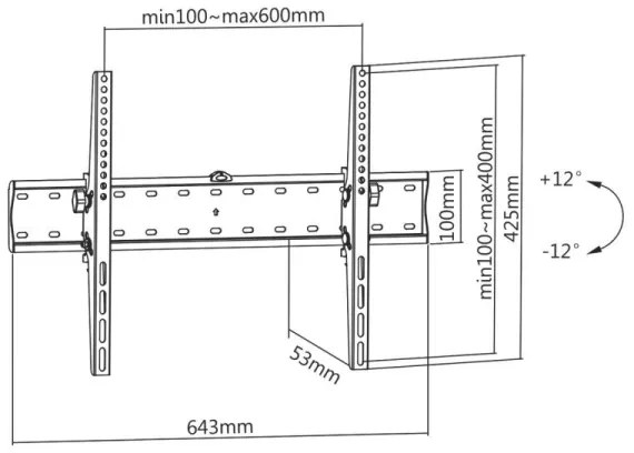MK FLORIA MKF-23DN640 - Összecsukható fali TV-tartó 80" fekete