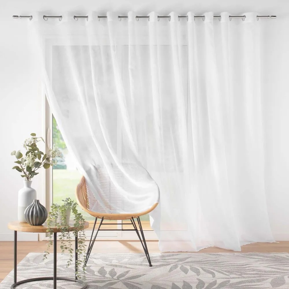 Fehér voile fényáteresztő függöny 400x240 cm Lissea – douceur d'intérieur