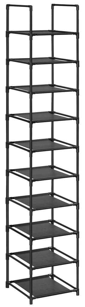 Cipősszekrény fémszerkezettel ORDEN 173x33 cm, fekete
