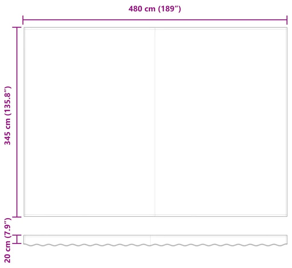 Napellenző ponyva Fehér 500 × 350 cm Vászon