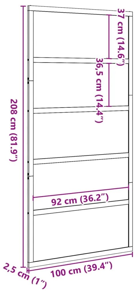 viaszbarna tömör fenyőfa istálló stílusú ajtó 100x208 cm