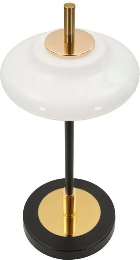 Fehér-fekete asztali lámpa üveg búrával (magasság 46 cm) Vintage – Mauro Ferretti