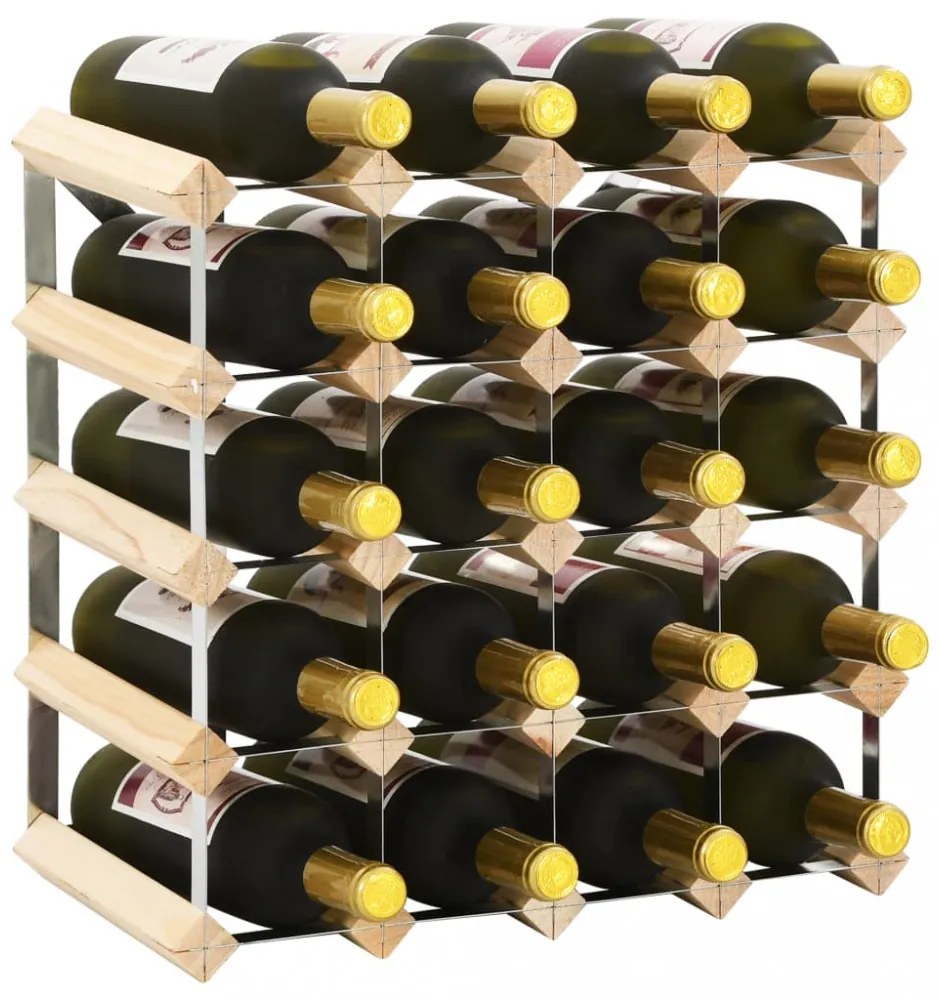 Tömör fenyőfa bortartó állvány 20 palackhoz