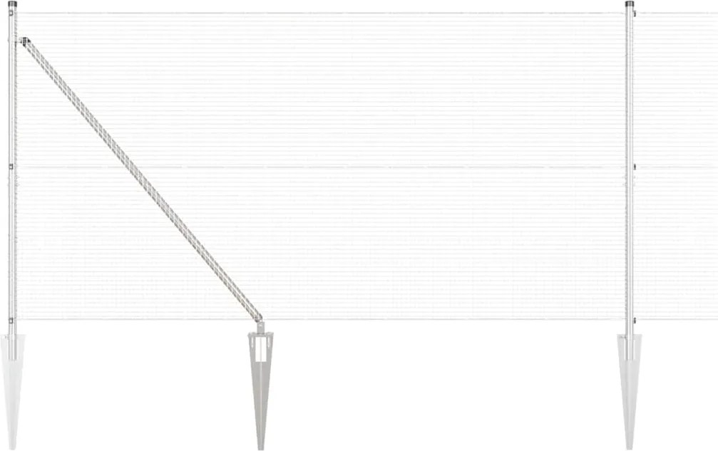 vidaXL Kerítésoszlop Ezüst 50 x 1,4 m (16 x 16 mm-es háló) Acél