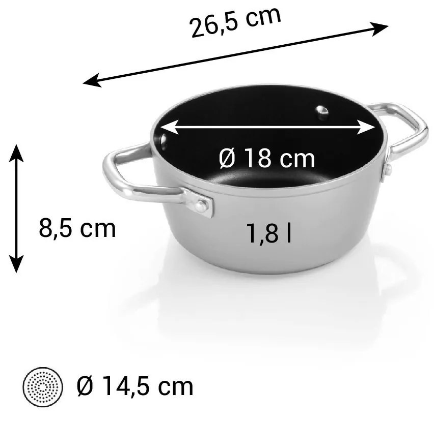 Tescoma GrandCHEF+ serpen, átmérő 18 cm, 1,8 l, 18 cm átmérőjű