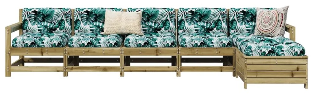 vidaXL 6 részes impregnált fenyőfa kerti ülőgarnitúra