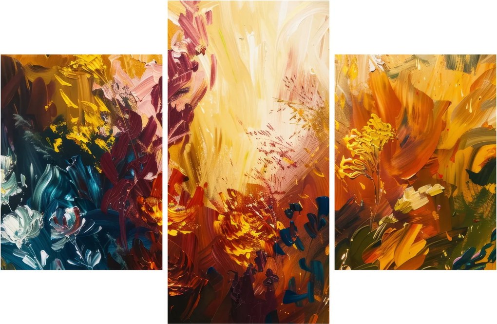 Kép - Absztrakt festmény a virágokról (90x60 cm)