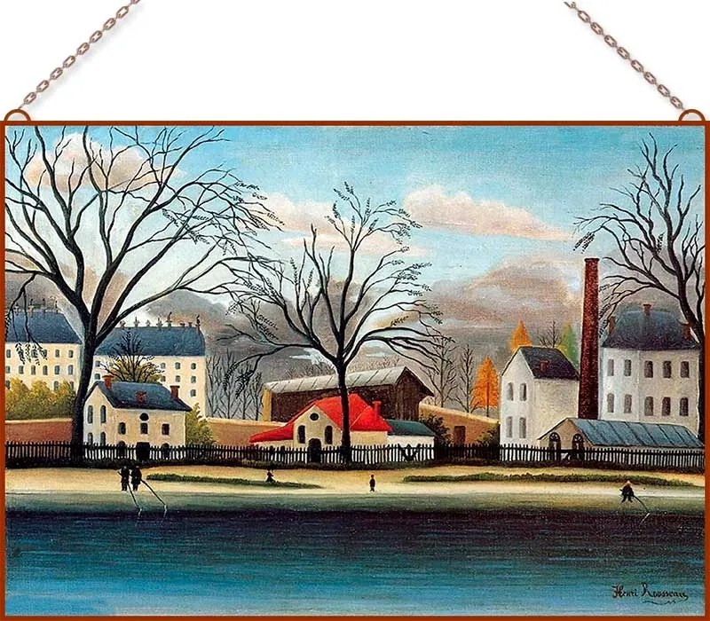 Henri Rousseau - Suburban Scene üvegkép, falikép