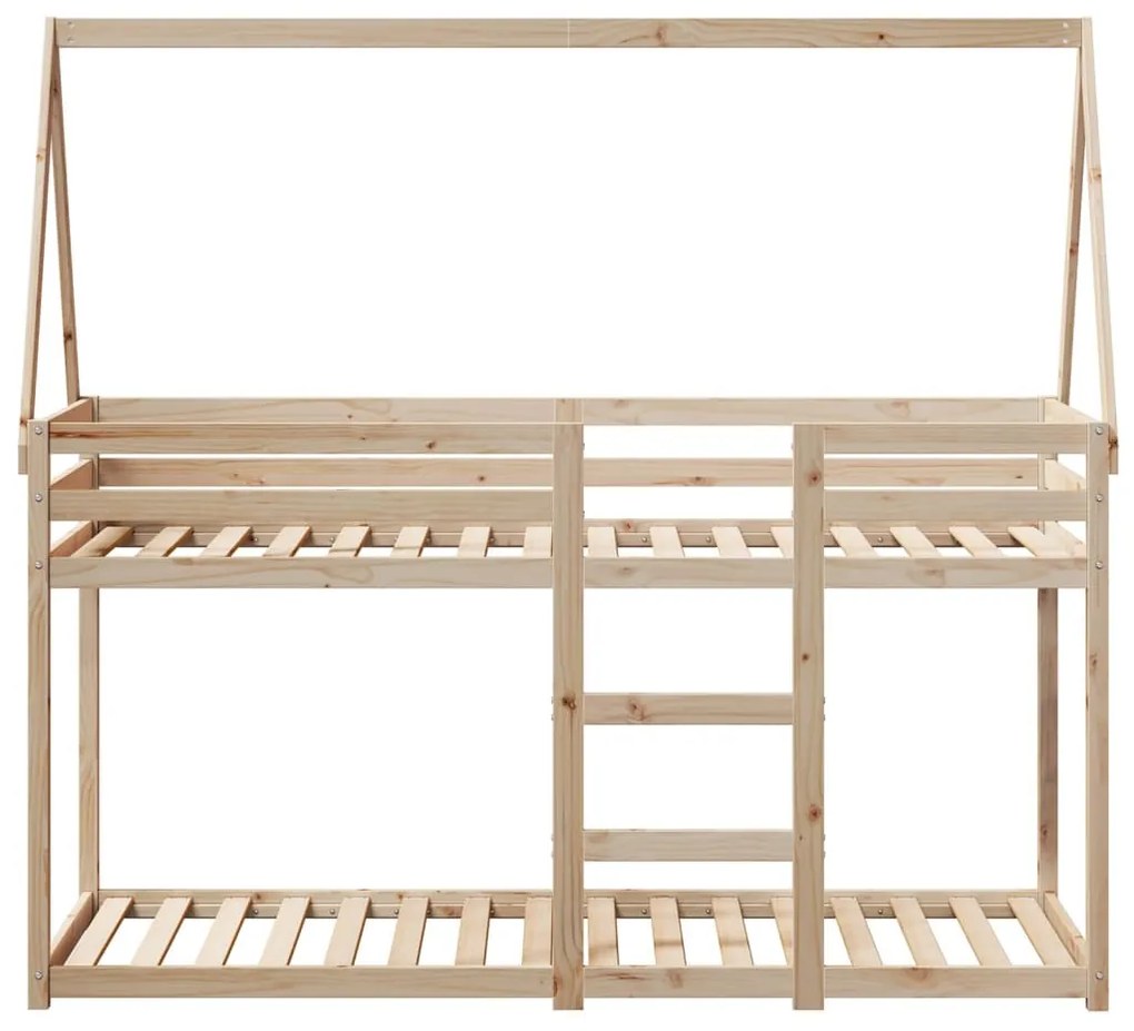 tömör fenyőfa emeletes ágy matrac nélkül 90 x 200 cm