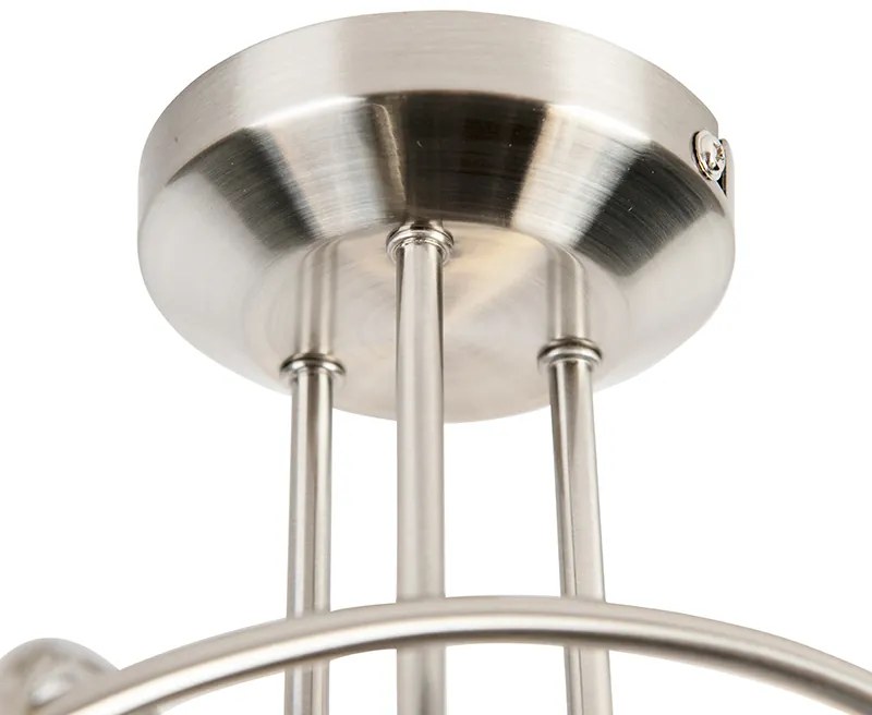 Klasszikus mennyezeti lámpa acél 3-lámpás - Fortress