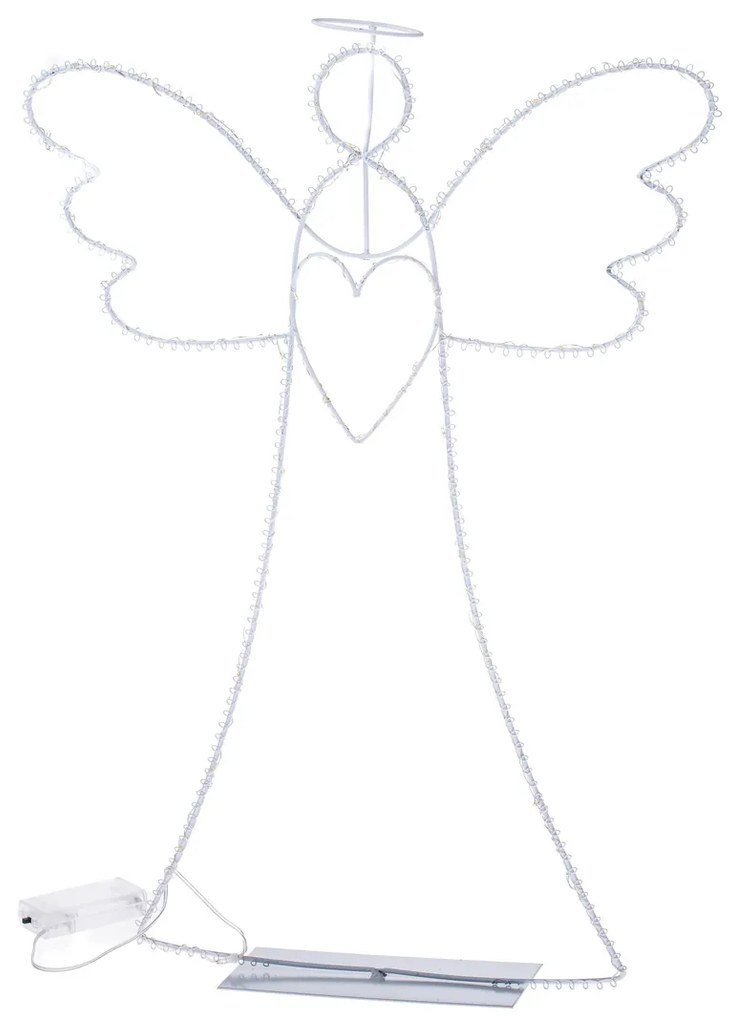 Angyal glóriával karácsonyi világító dekoráció, 36 x 44 cm, 35 LED