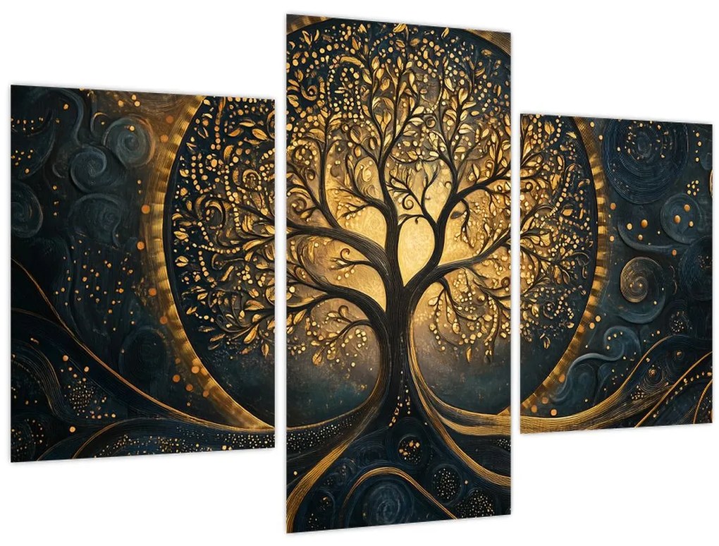 Kép – Arany aurájú fa (90x60 cm)