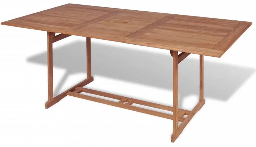 tömör tíkfa kerti asztal 180 x 90 x 75 cm