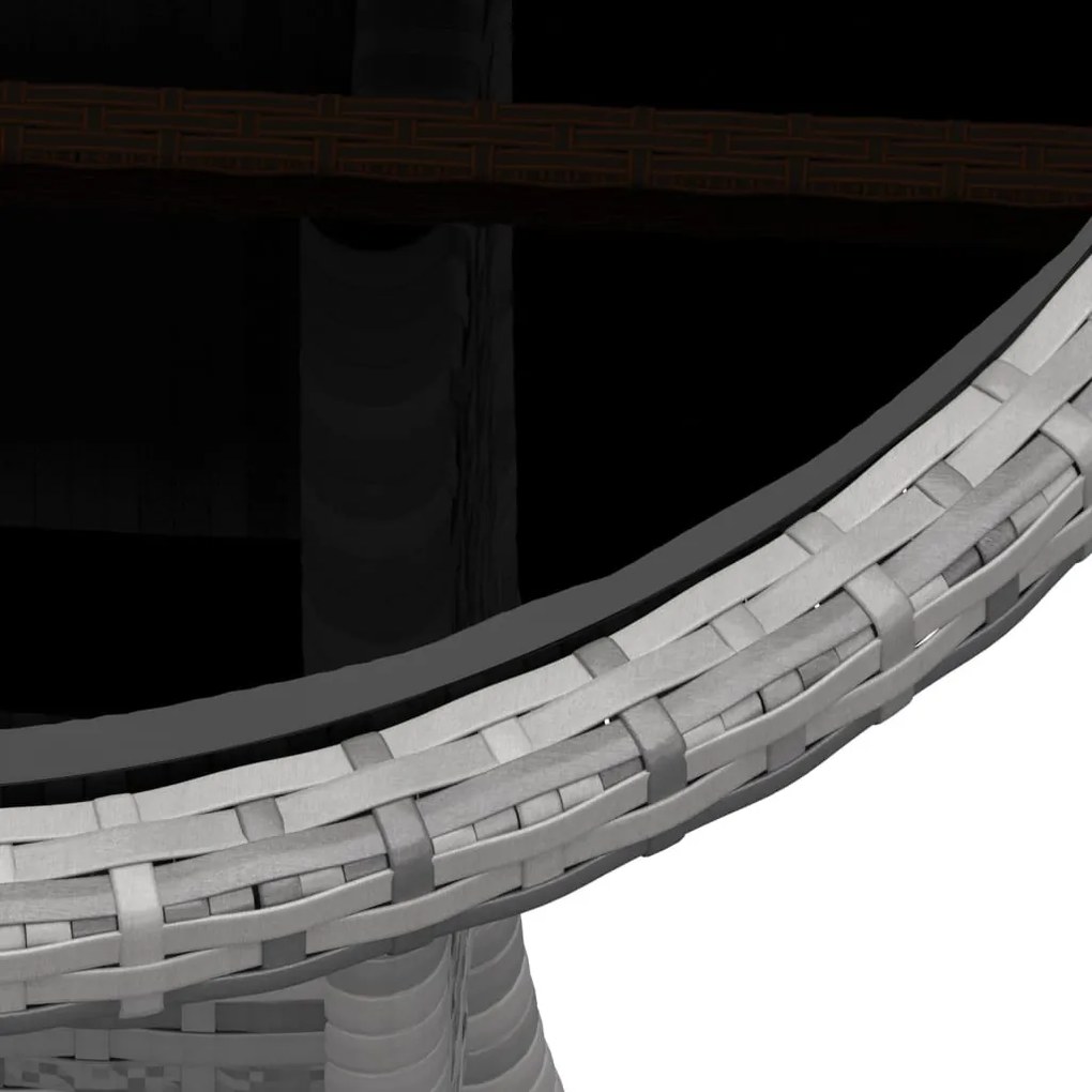 3 részes szürke polyrattan kerti bisztrószett