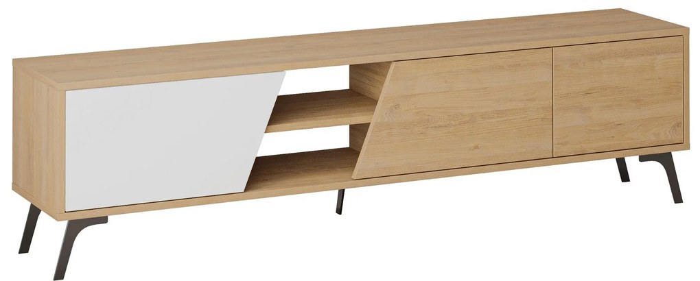 TV szekrény Fiona - Oak, White