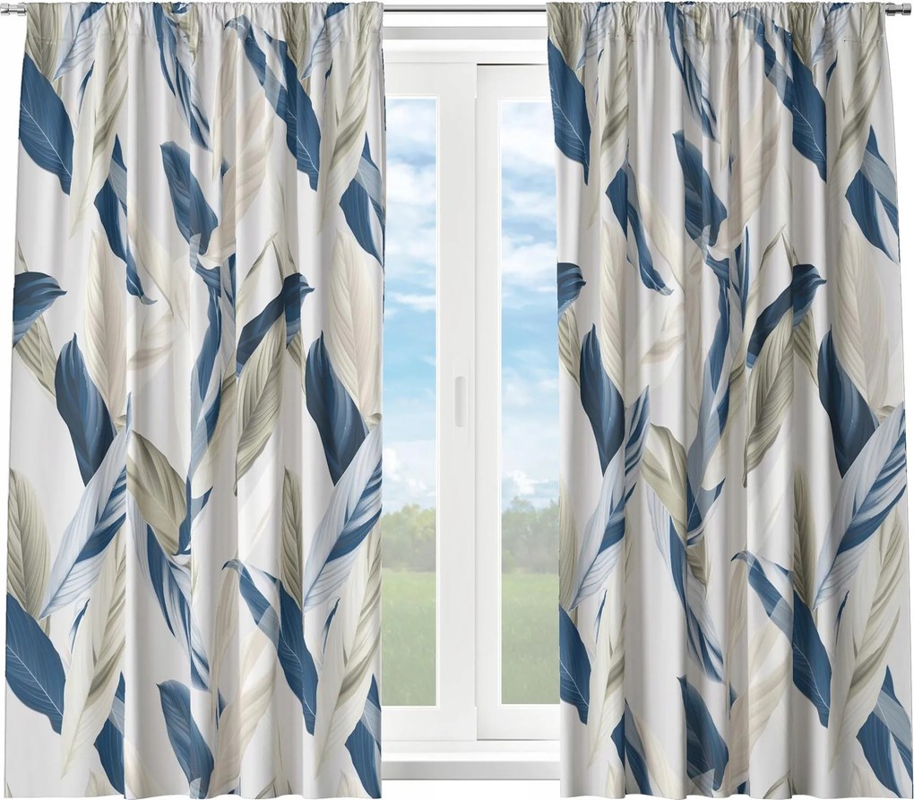 Kész Függöny Rövid Béka Szalag 140X160 Függöny Konyha Levelek 052