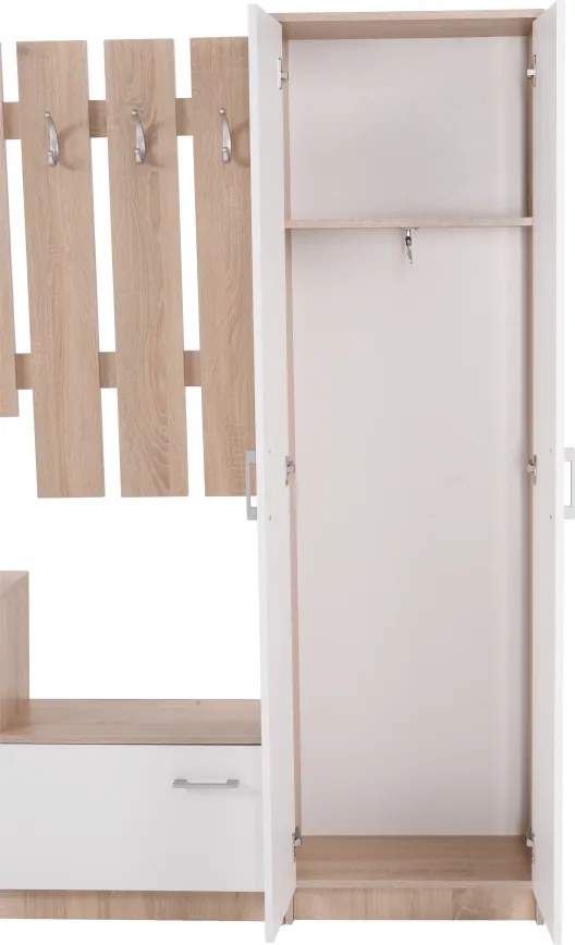 Akasztós szekrény, sonoma tölgy/fehér, ASTER