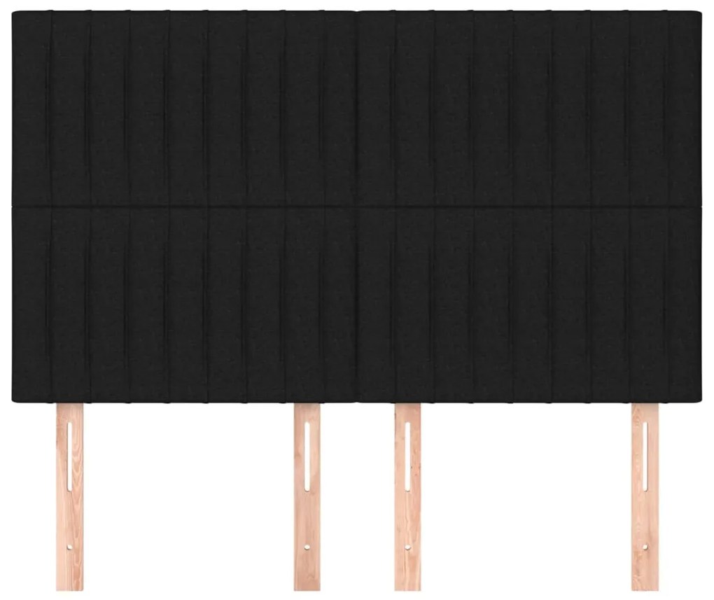 4 db fekete szövet fejtámla 72 x 5 x 78/88 cm