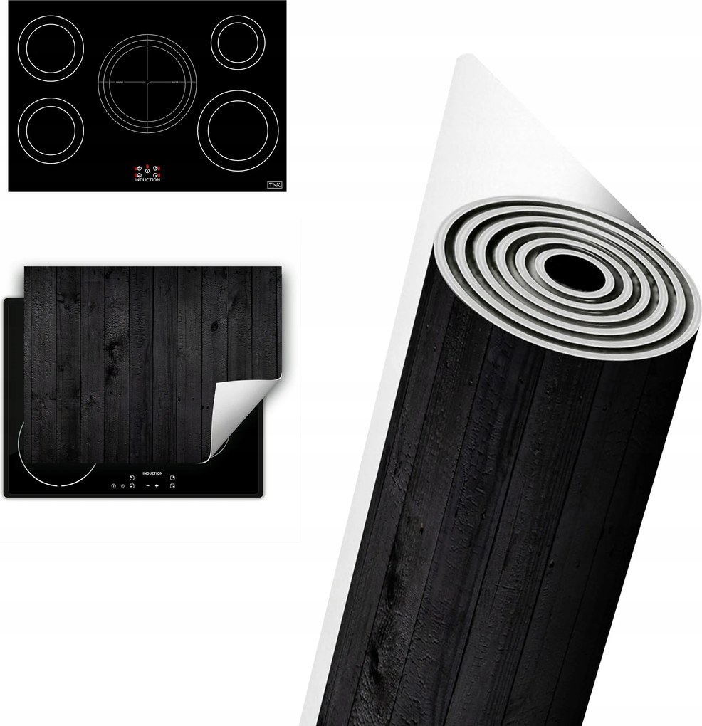 Vinil Indukciós Védelem Asztallap 80x52 fekete fa