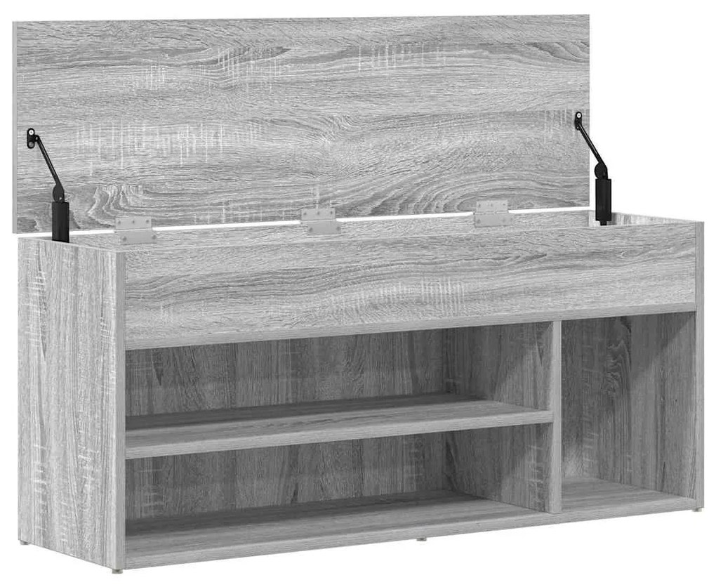 szürke sonoma színű szerelt fa cipőpolc 102x30,5x45 cm