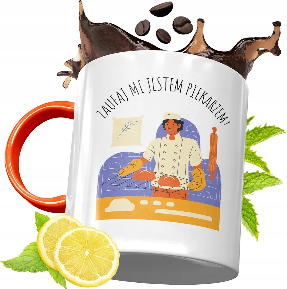 Narancssárga Bögre Péknek Ajándék fényképes nyomtatással