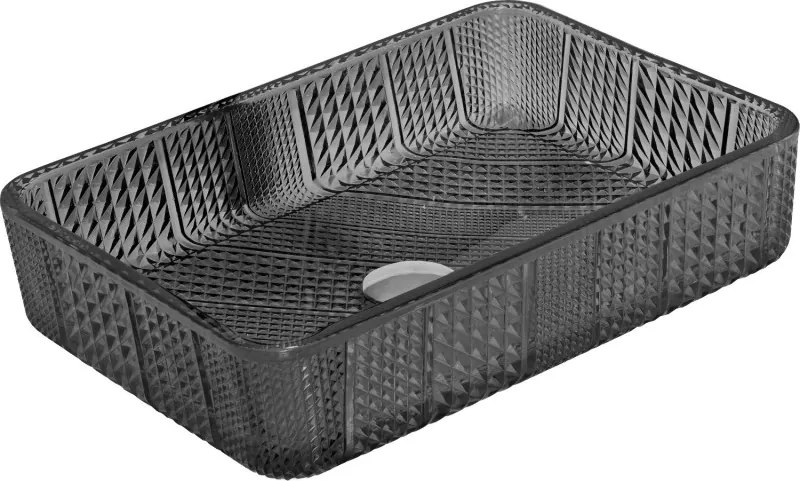 Mexen Akra 46 x 33 cm-es fekete üvegből készült pultra ültethető mosdókagyló - 24024670