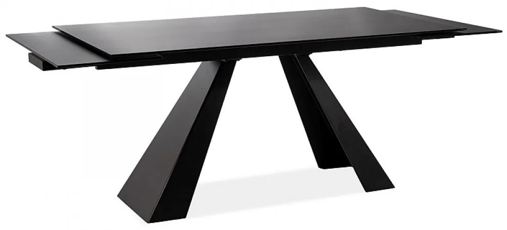 Salvadore bővíthető étkezőasztal matt fekete 160-240cm